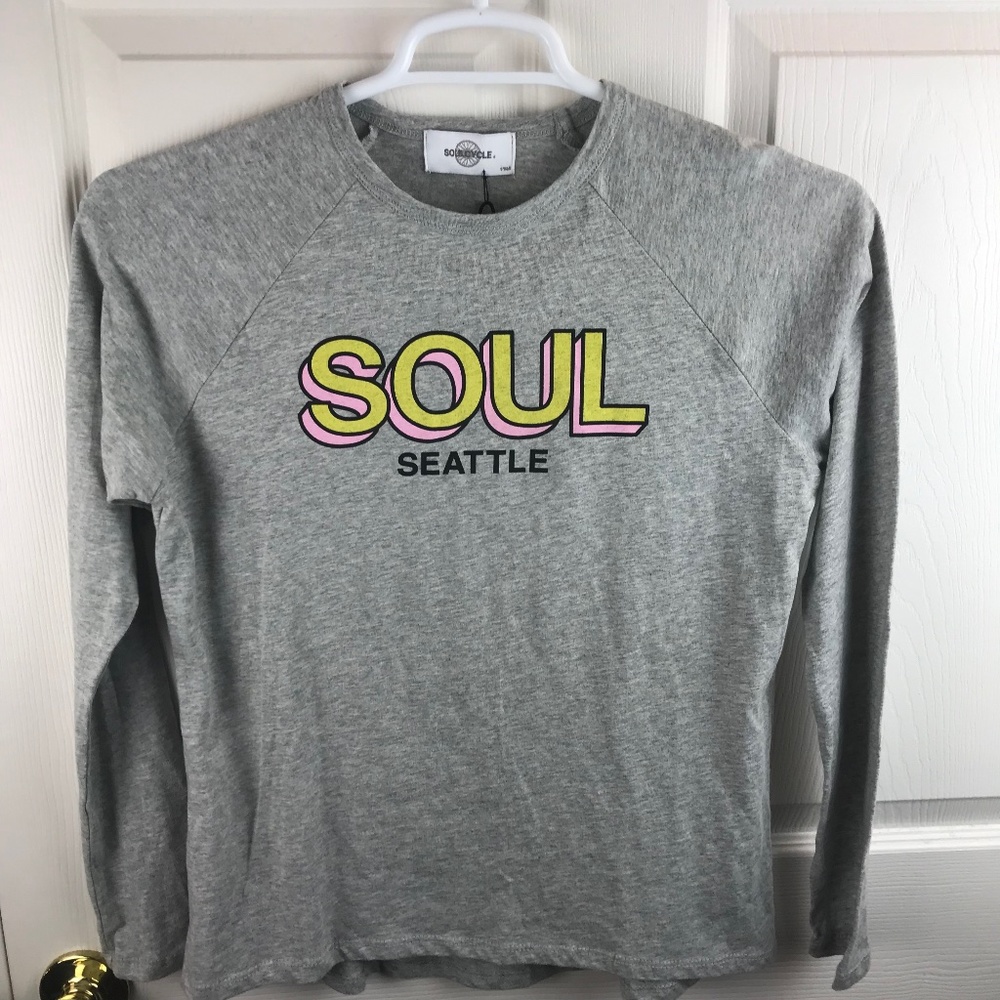 SoulCycle Seattle Long Sleeve Gray Top Small
